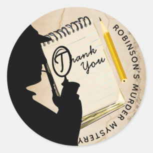 Vintage Murder Mystery Party Invitations Unique Classic Round Sticker