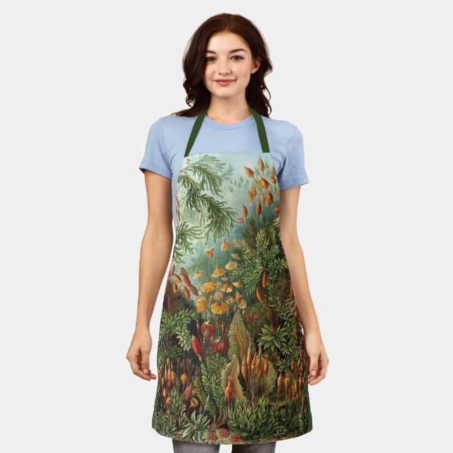 Vintage Muscinae, Moss Plants by Ernst Haeckel Apron (Worn)
