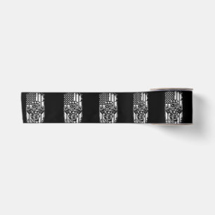 Vintage Muscle Car Piston American Flag Funny Mech Satin Ribbon