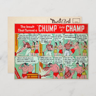 Vintage Muscle Chump Advertisement Postcard
