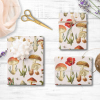 Vintage Mushroom and Wildflower Pattern