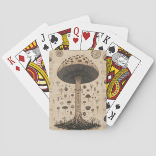 Vintage Mushroom Botanical Chart (10) Playing Cards