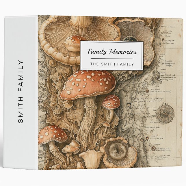 Vintage Mushroom Botanical Chart (1) Binder (Front/Spine)