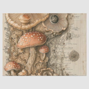 Vintage Mushroom Botanical Chart (1) Tissue Paper