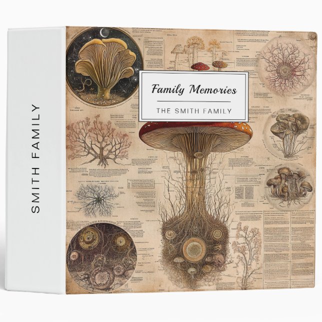 Vintage Mushroom Botanical Chart (2) Binder (Front/Spine)