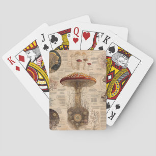 Vintage Mushroom Botanical Chart (2) Playing Cards