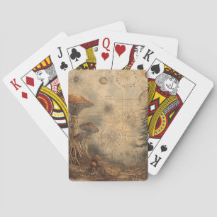 Vintage Mushroom Botanical Chart (3) Playing Cards
