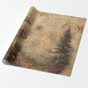 Vintage Mushroom Botanical Chart (3) Wrapping Paper