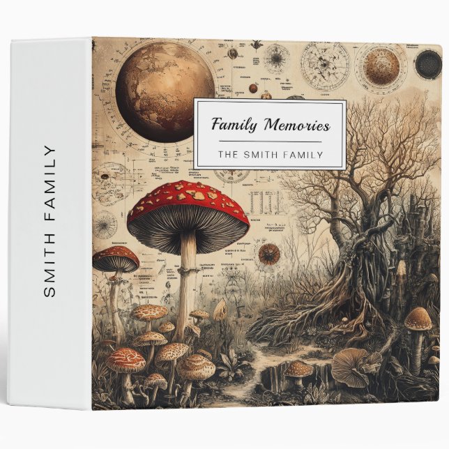 Vintage Mushroom Botanical Chart (4) Binder (Front/Spine)