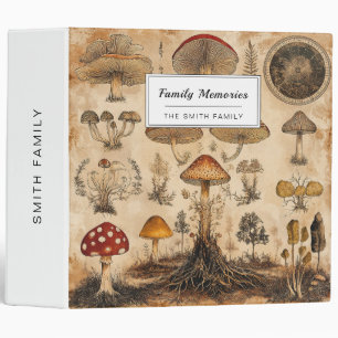 Vintage Mushroom Botanical Chart (6) Binder