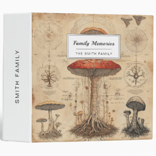Vintage Mushroom Botanical Chart (8) Binder