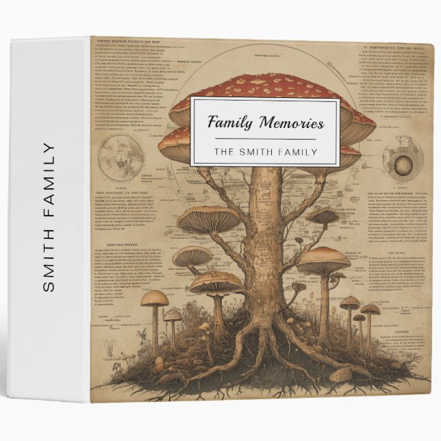 Vintage Mushroom Botanical Chart (9) Binder (Front/Spine)