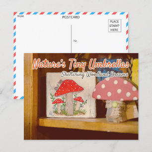 Vintage Mushroom Decor Postcard