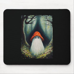 Vintage Mushroom Ghost Halloween Ghost In The Fore Mouse Pad