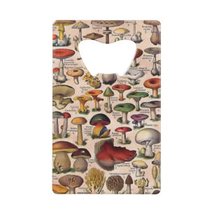 Vintage Mushroom Guide Bottle Opener Credit Card Bottle Opener