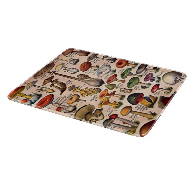 Vintage Mushroom Guide Cutting Board (Corner)