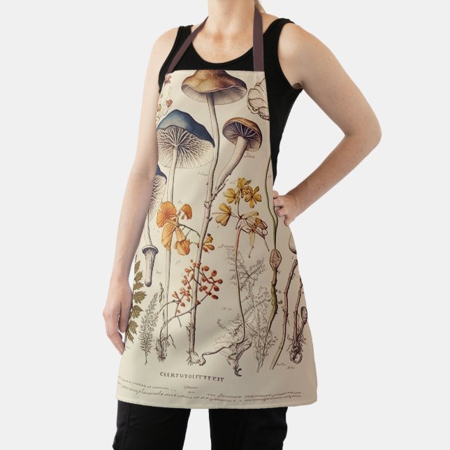 Vintage Mushroom Naturalist Apron (Insitu)