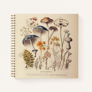 Vintage Mushroom Naturalist Notebook