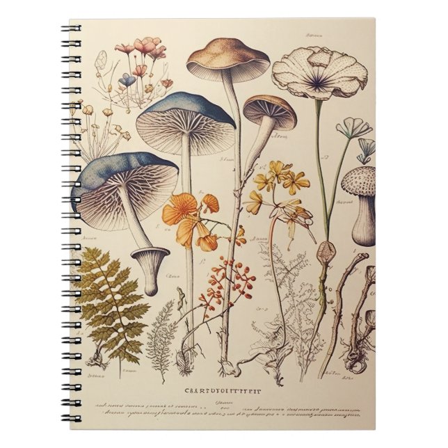 Vintage Mushroom Naturalist Notebook (Front)