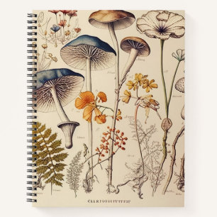 Vintage Mushroom Naturalist Notebook