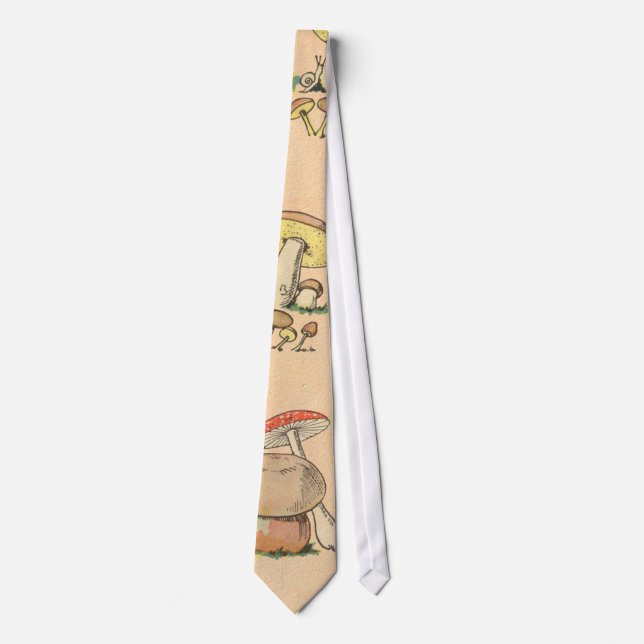 Vintage Mushroom Print Tie (Front)