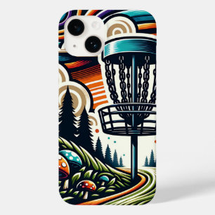 Vintage Mushrooms and Disc Golf Course Ai Art Case-Mate iPhone 14 Case