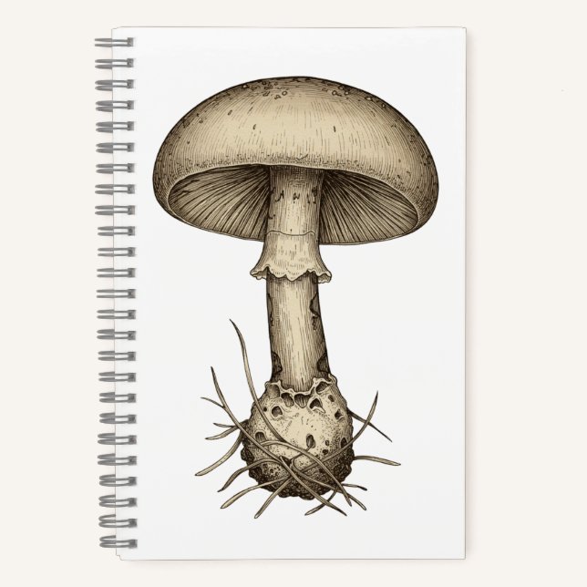 Vintage Mushrooms Notebook (Front)
