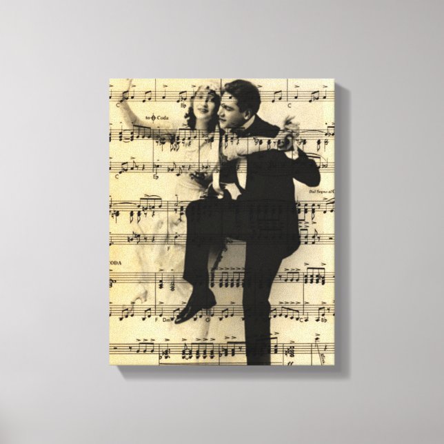 Vintage Music and Dance Canvas Print (Front)