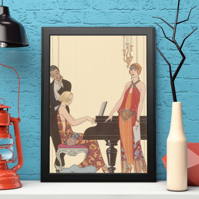 Vintage Music, Art Deco Pianist Musician Singer Poster (Creator Uploaded)