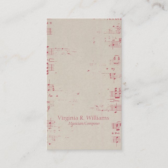 Vintage Music Business Card (Front)