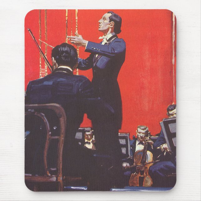 Vintage Music, Conducting an Orchestra Mouse Pad (Front)