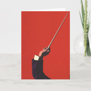 Vintage Music, Conductor's Hand Holding a Baton Card