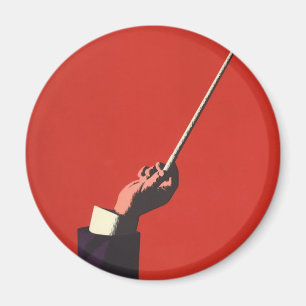 Vintage Music, Conductor's Hand Holding a Baton Magnet