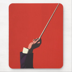 Vintage Music, Conductor's Hand Holding a Baton Mouse Pad