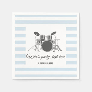 vintage, music, drum set, Cocktail Paper Napkins