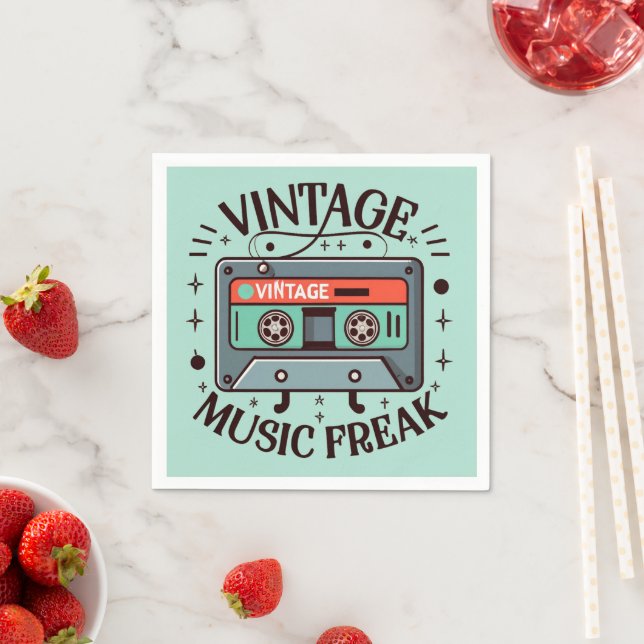 Vintage Music Freak Napkin (Insitu)
