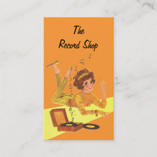 Vintage Music Girl Business Card