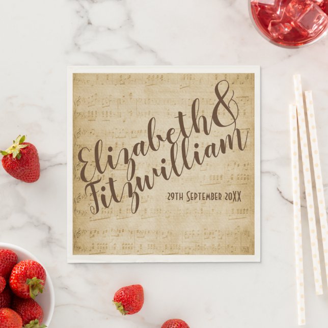 Vintage Music Green Napkin (Insitu)