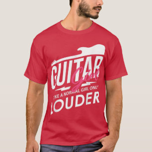 Vintage Music Guitar Girl Louder String Instrument T-Shirt