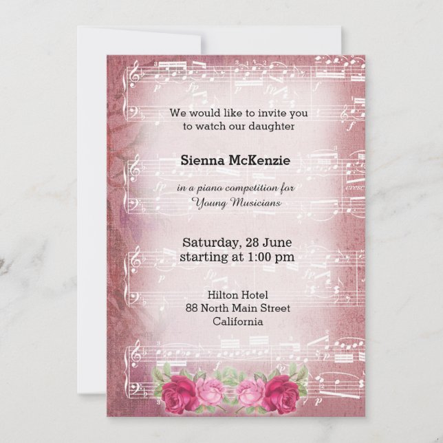 Vintage Music Invitation (Front)