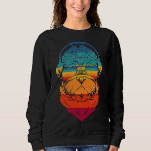 Vintage Music Loving, Headphone Wearing, Disc Jock Sweatshirt