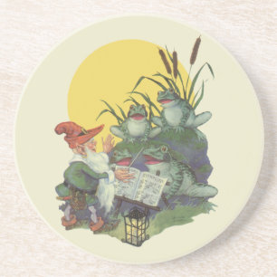Vintage Music Magazine Cover Art, Etude Frog Choir Coaster
