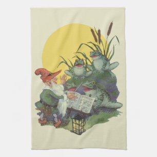 Vintage Music Magazine Cover Art, Etude Frog Choir Kitchen Towel