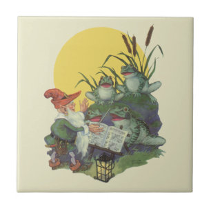 Vintage Music Magazine Cover Art, Etude Frog Choir Tile