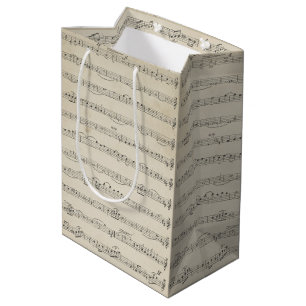 Vintage Music Note Medium Gift Bag