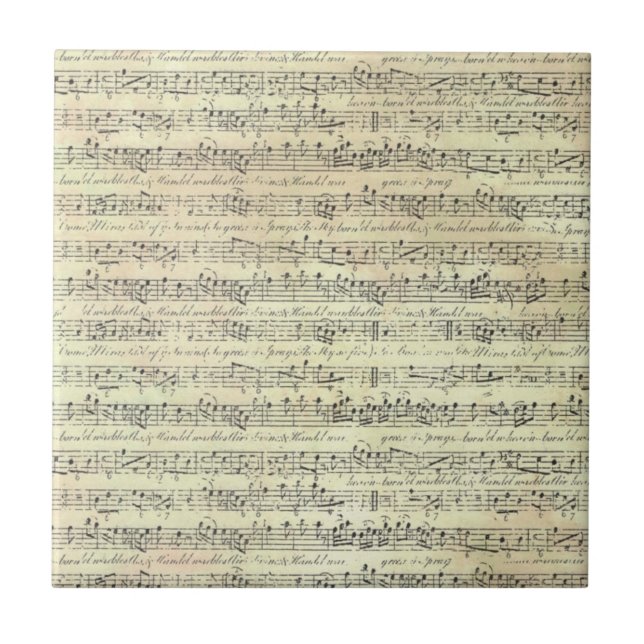 Vintage Music Note Pattern Music Theme Musician  Tile (Front)