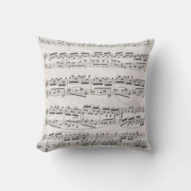 Vintage Music note  Throw Pillow (Front)