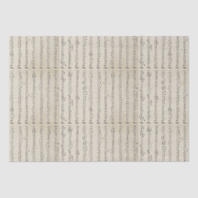 Vintage Music Note  Tissue Paper (Front)