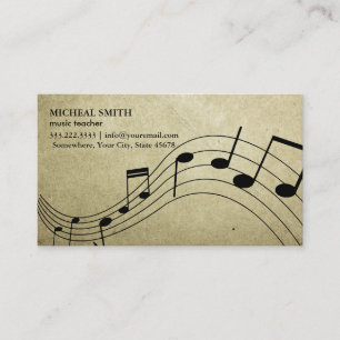 Vintage Music Notes Elegant Musical Business Card