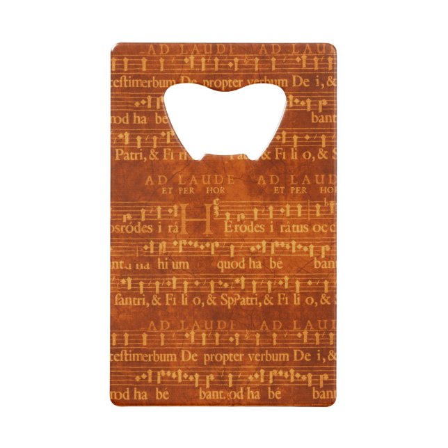 Vintage Music on Brown Wallet Bottle Opener (Front)